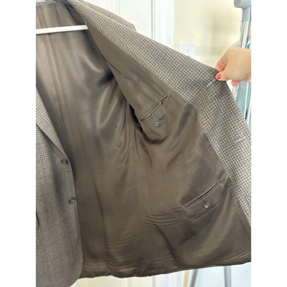 Oscar De La Renta Men’s Wool Cashmere Brown Tweed Sport Coat Blazer Size 42L - Picture 6 of 8